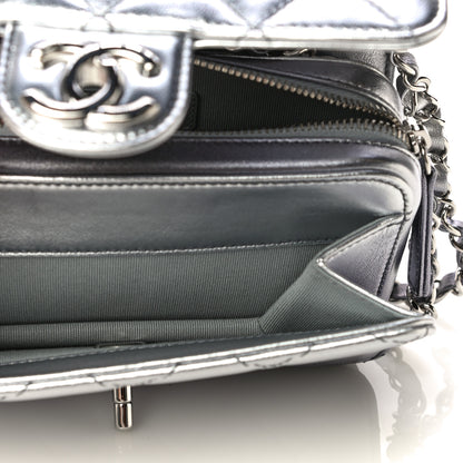 Chanel Metallic Lambskin Like A Wallet Flap Silvery Black 6 of 17