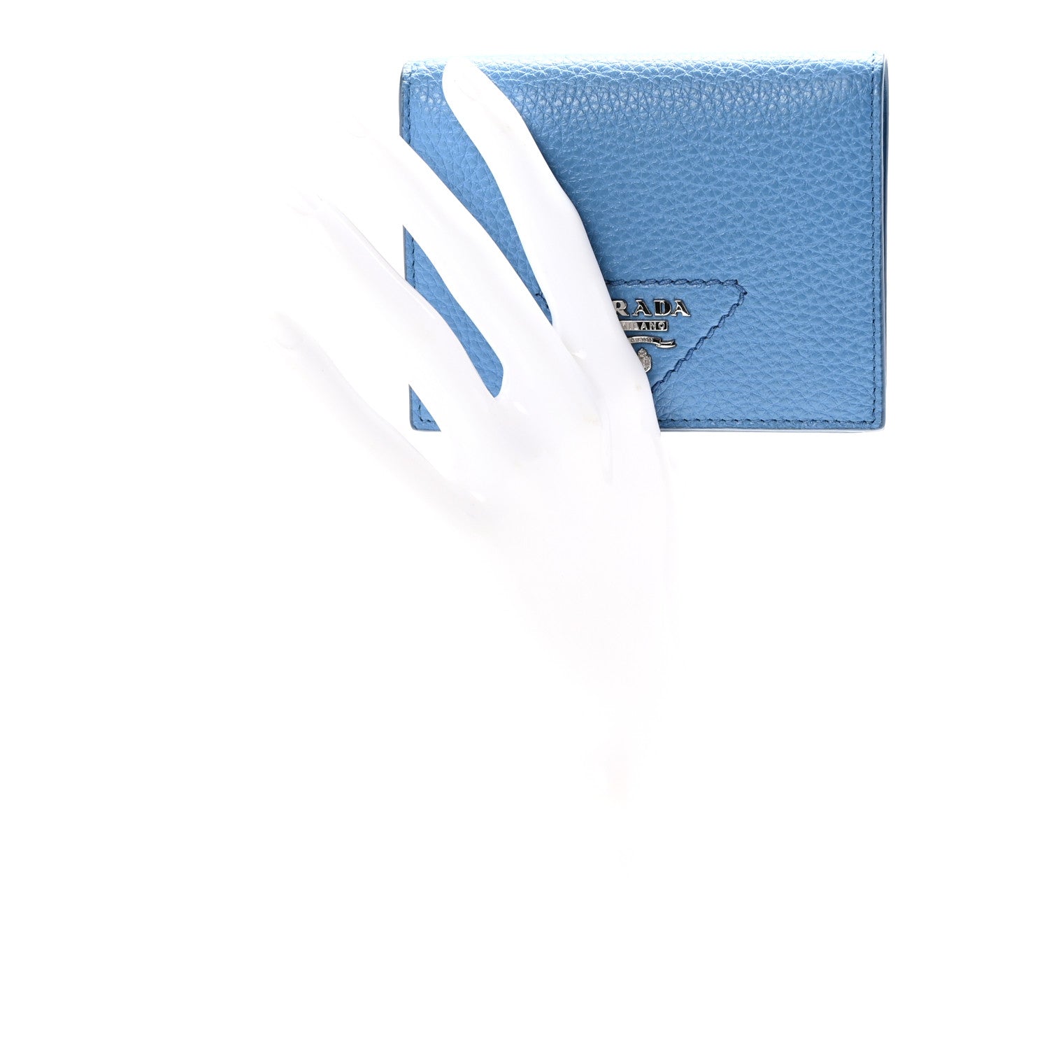 Prada Vitello Daino Small Bi-Fold Wallet Mare 2 of 9
