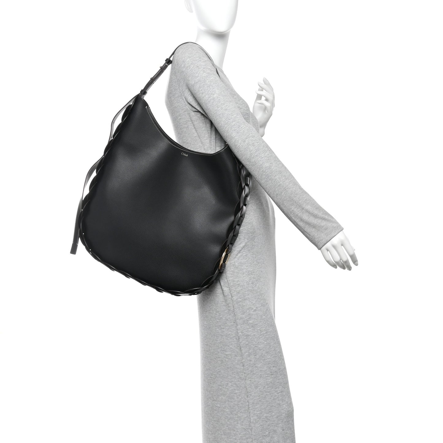 Small Grain Smooth Calfskin Large Darryl Hobo Black
