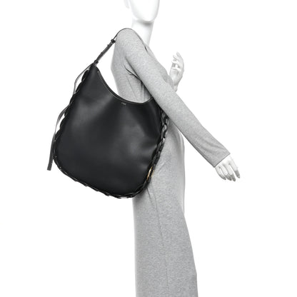 Chloe Small Grain Smooth Calfskin Large Darryl Hobo Black 2 of 10