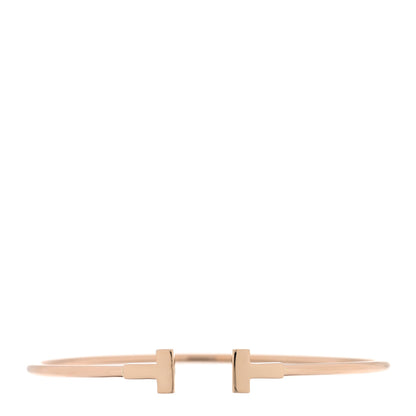 Tiffany 18K Rose Gold Narrow T Wire Bracelet 1 of 4