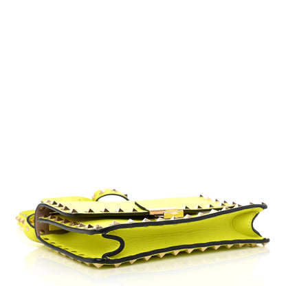 Valentino Garavani Calfskin Rockstud Top Handle Crossbody Bag Yellow Fluo 4 of 8
