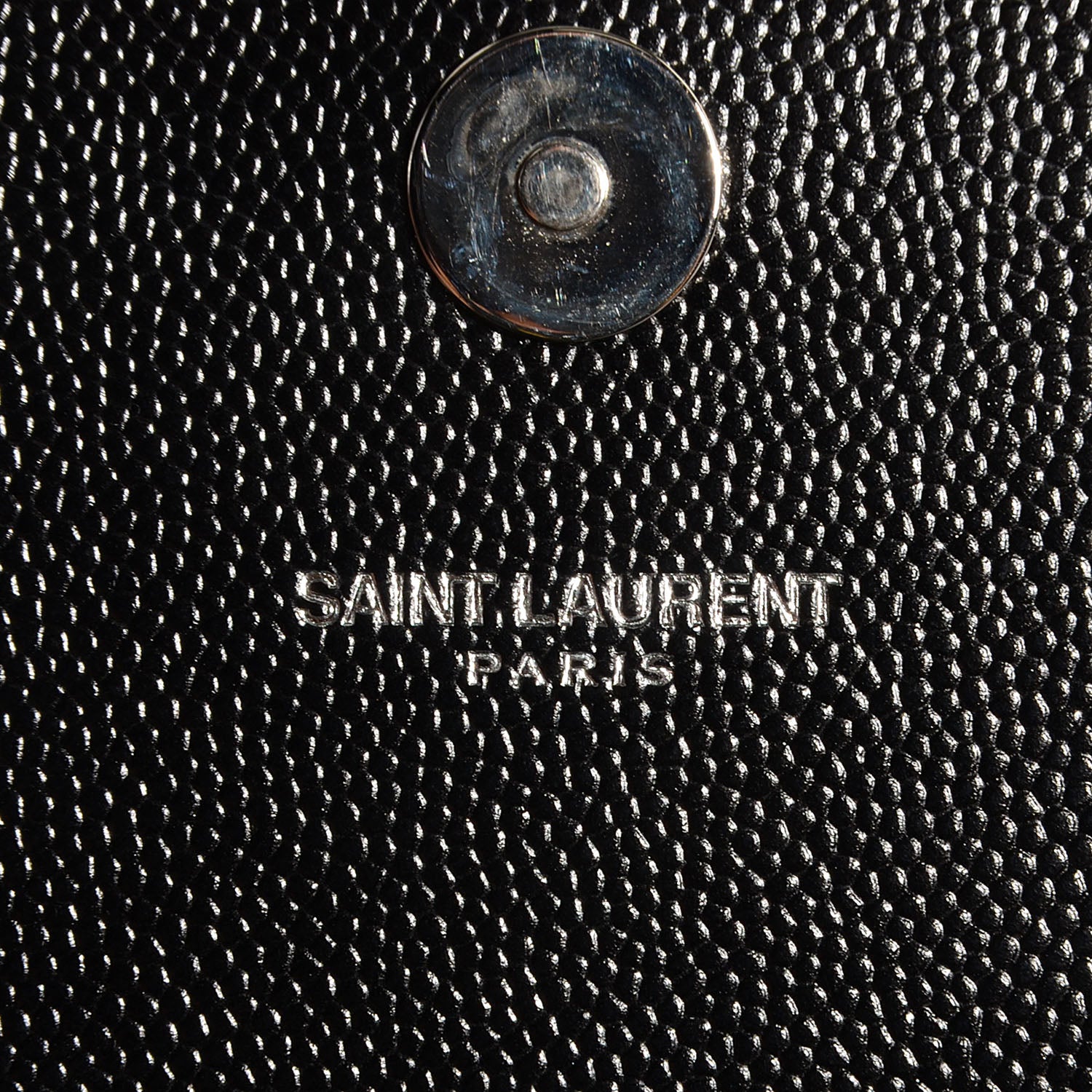 Saint Laurent Grain De Poudre Matelasse Monogramme Studded Clutch Black 7 of 8