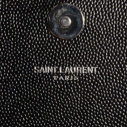 Saint Laurent Grain De Poudre Matelasse Monogramme Studded Clutch Black 7 of 8