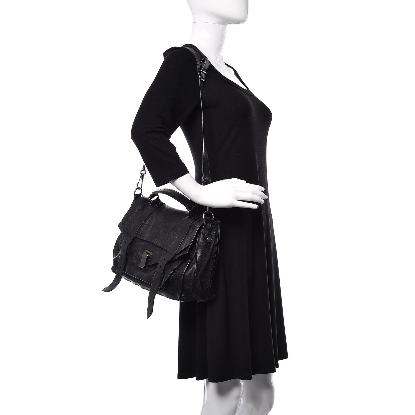 Lambskin Medium PS1 Satchel Black