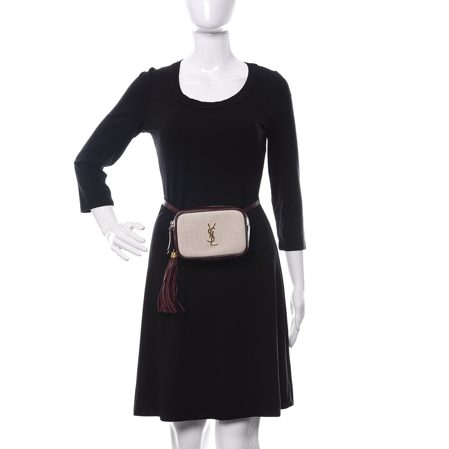 Calfskin Canvas Monogram Lou Belt Bag Natural Dark Legion Red