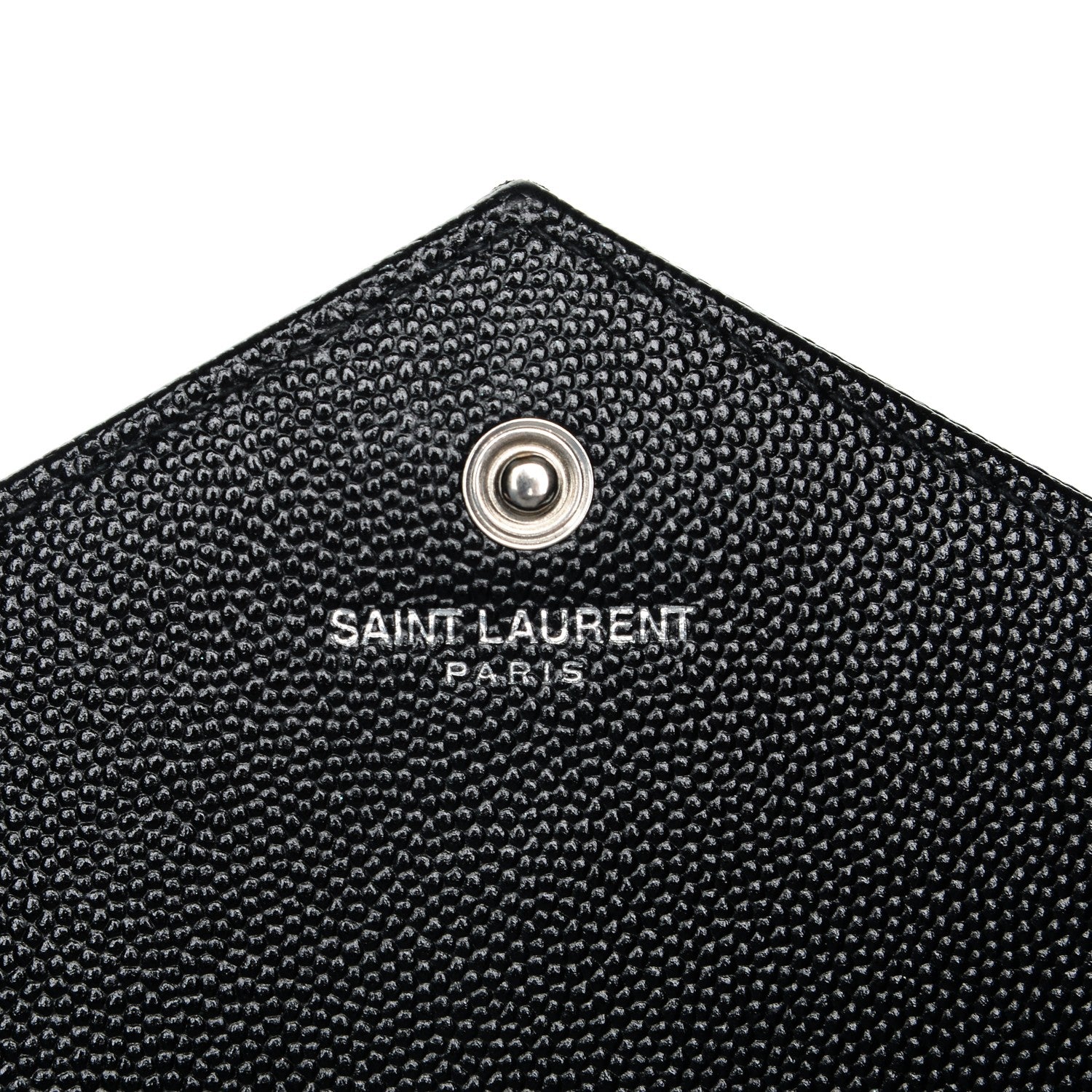 Saint Laurent Grain De Poudre Matelasse Chevron Monogram Chain Wallet Black 8 of 9