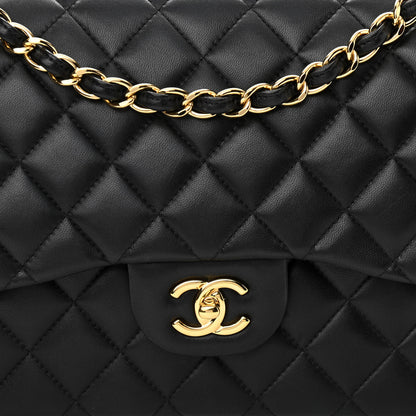 Chanel Lambskin Quilted Jumbo Double Flap Black 8 of 11