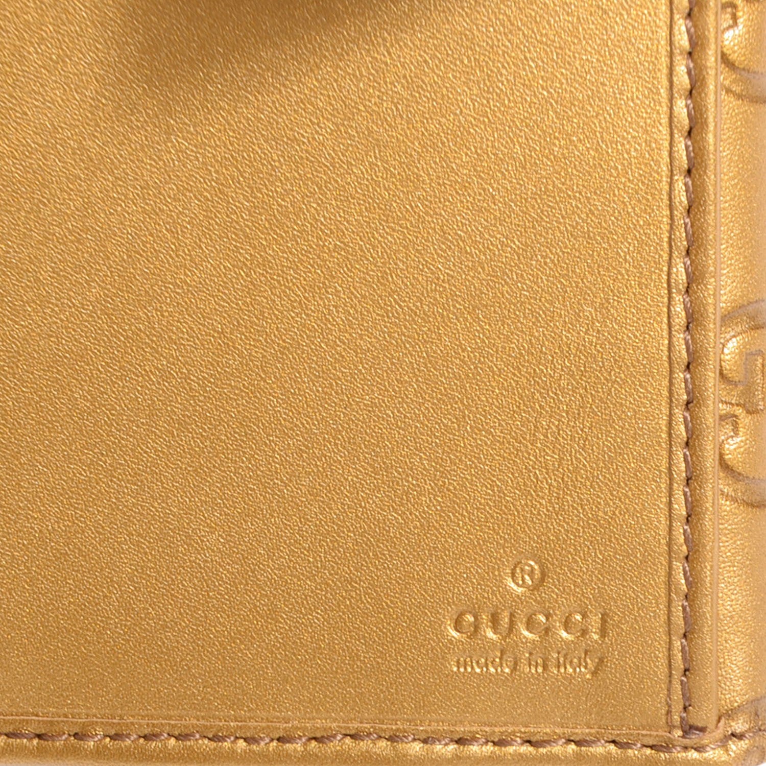 Gucci Metallic Soft Guccissima Lovely Continental Wallet Gold 6 of 8