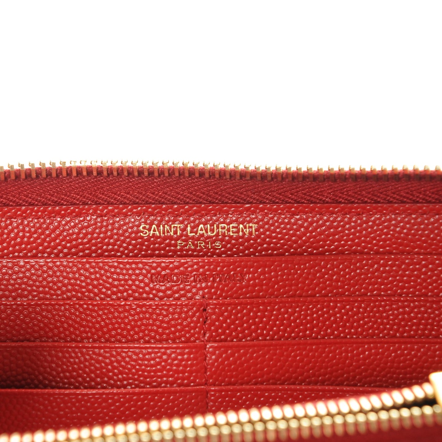 Grain De Poudre Matelasse Chevron Monogram Zip Around Wallet Red
