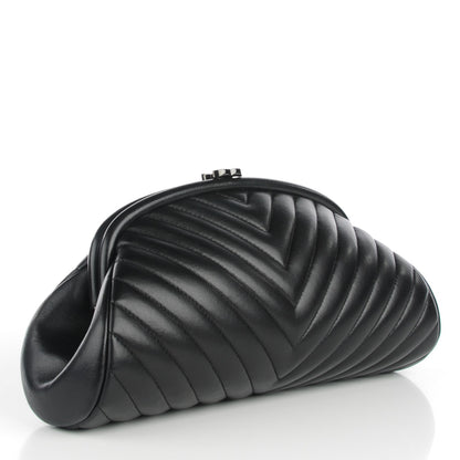Chanel Lambskin Chevron Quilted Timeless Clutch So Black 3 of 7