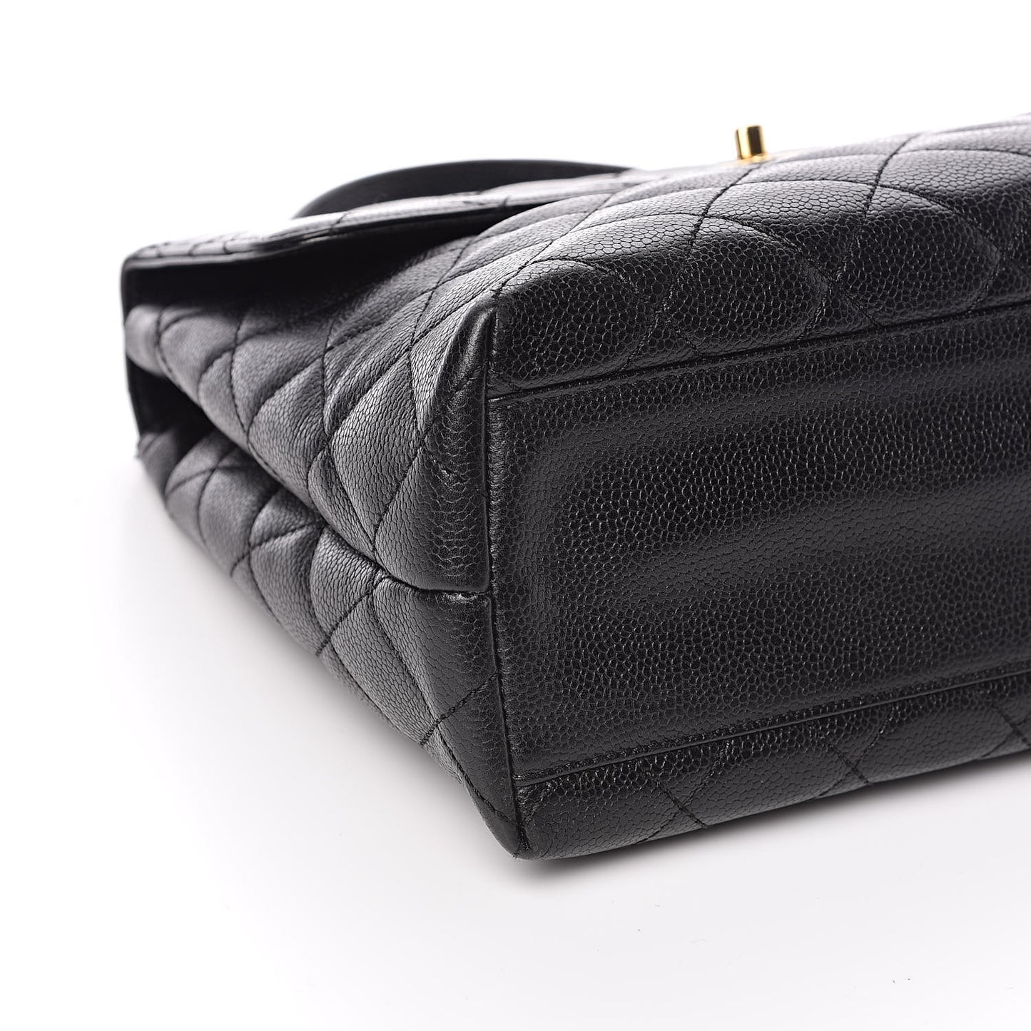 Caviar Quilted Jumbo Kelly Flap Black
