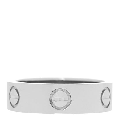 Cartier 18K White Gold 5.5mm LOVE Ring 53 6.5 1 of 4