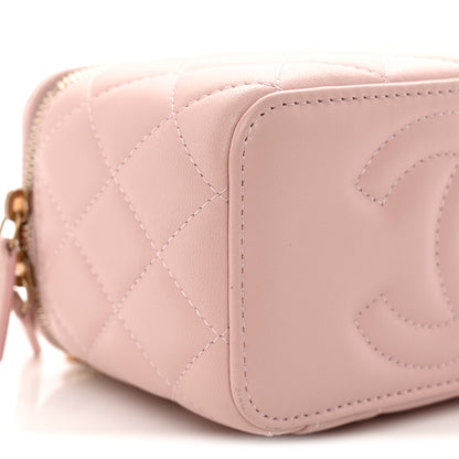 Chanel Lambskin Quilted Pearl Enamel Small Vanity Case With Chain Light Pink 9 of 10