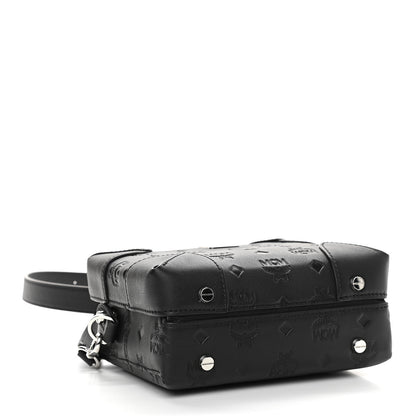 MCM Calfskin Ottomar Monogram Soft Berlin Crossbody Black 4 of 10