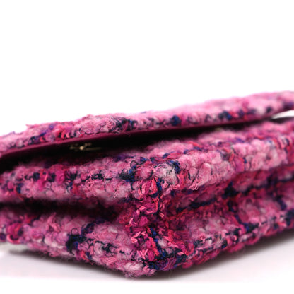 Chanel Tweed Quilted Wallet On Chain WOC Fuchsia Purple 10 of 11