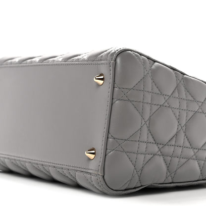 Christian Dior Lambskin Cannage Medium Lady Dior Grey 10 of 13