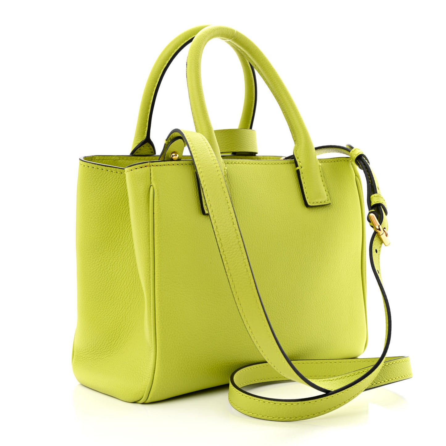 Grained Calfskin Small La Medusa Chain Tote Citron