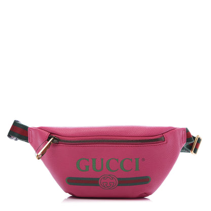 Gucci Grained Calfskin Small Logo Belt Bag Box Pink Green 1 of 11