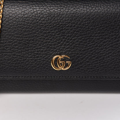 Gucci Calfskin Petite GG Marmont Wallet Chain Bag Black 11 of 12