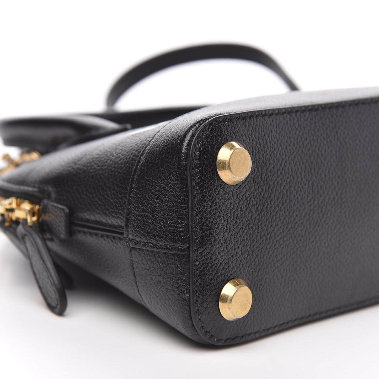 Grained Calfskin XXS Ville Top Handle Bag Black