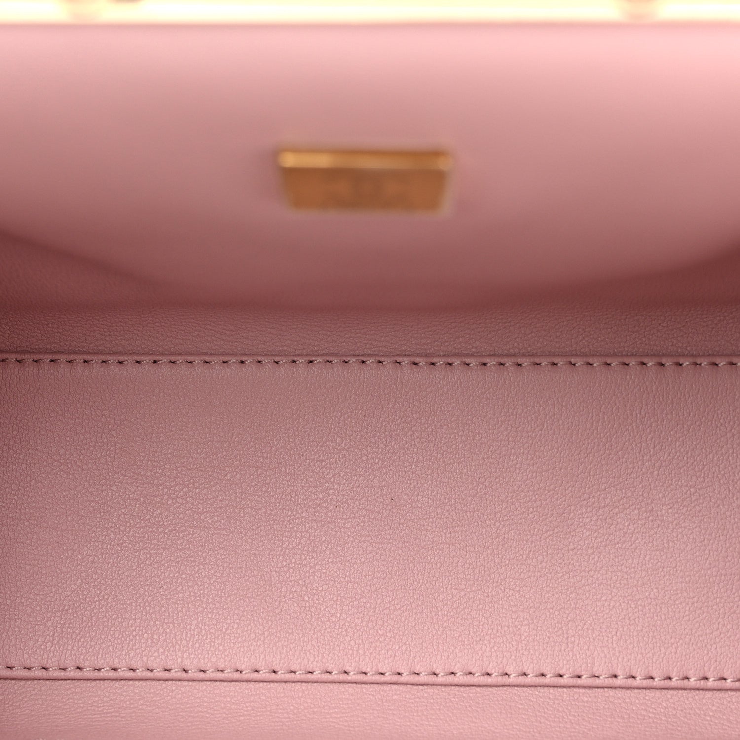 Chanel Lambskin Quilted Chain Frame Clutch Pink 5 of 10