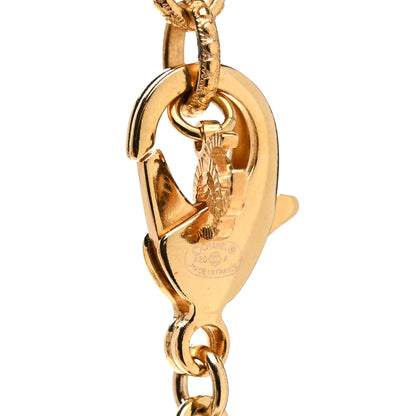 Chanel Calfskin Chain Camellia Bow Necklace Gold White 5 of 8