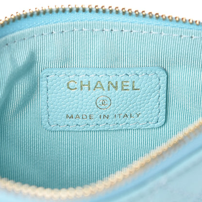 Chanel Caviar Quilted Small Cosmetic Case Light Blue 6 of 9