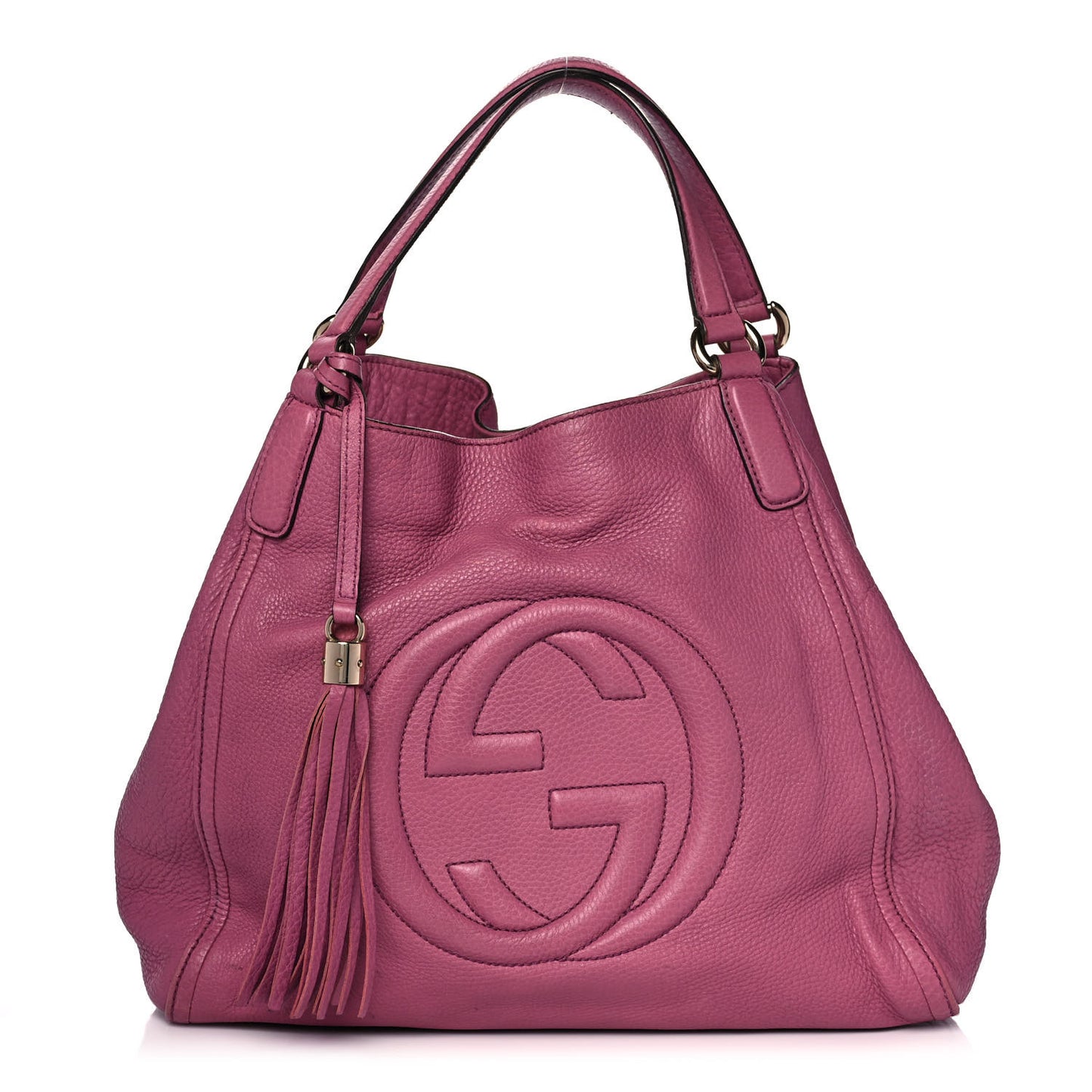 Pebbled Calfskin Medium Soho Shoulder Bag Peonia Flower