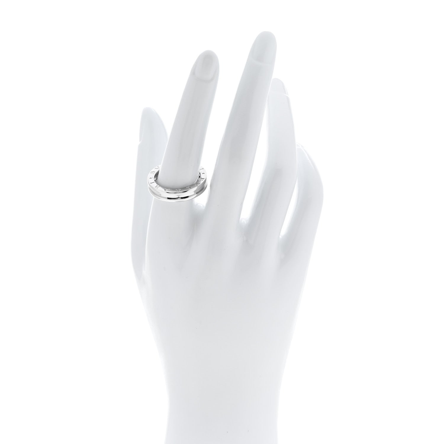Bulgari 18K White Gold B.Zero1 One-Band Ring 57 8 2 of 5