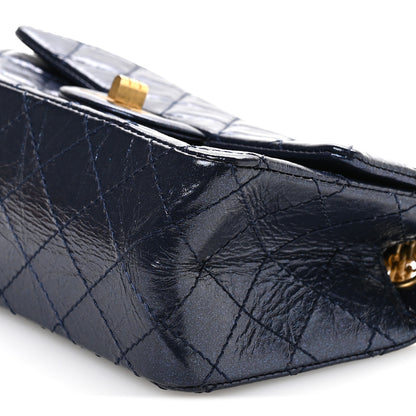 Chanel Iridescent Aged Calfskin Quilted 2.55 Reissue Mini Flap Navy 10 of 11