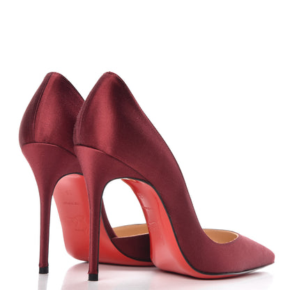 Christian Louboutin Satin Iriza 100 Pumps 36 Lie De Vin 4 of 8