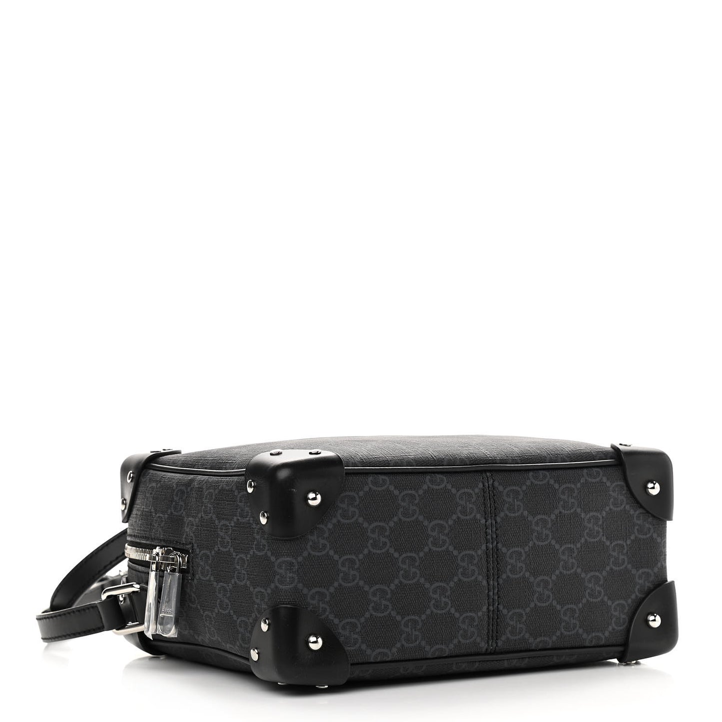 GG Supreme Monogram Selleria Calfskin Square Messenger Bag Black