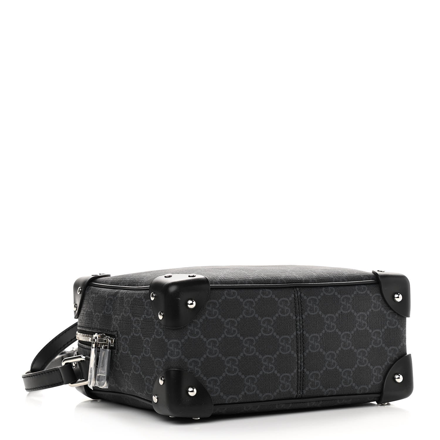 Gucci GG Supreme Monogram Selleria Calfskin Square Messenger Bag Black 4 of 10