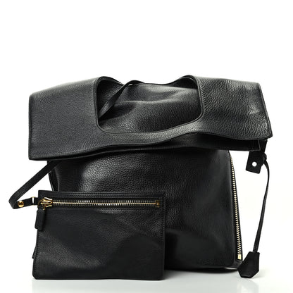 Tom Ford Grained Calfskin Large Alix Padlock Zip Shoulder Bag Black 3 of 10