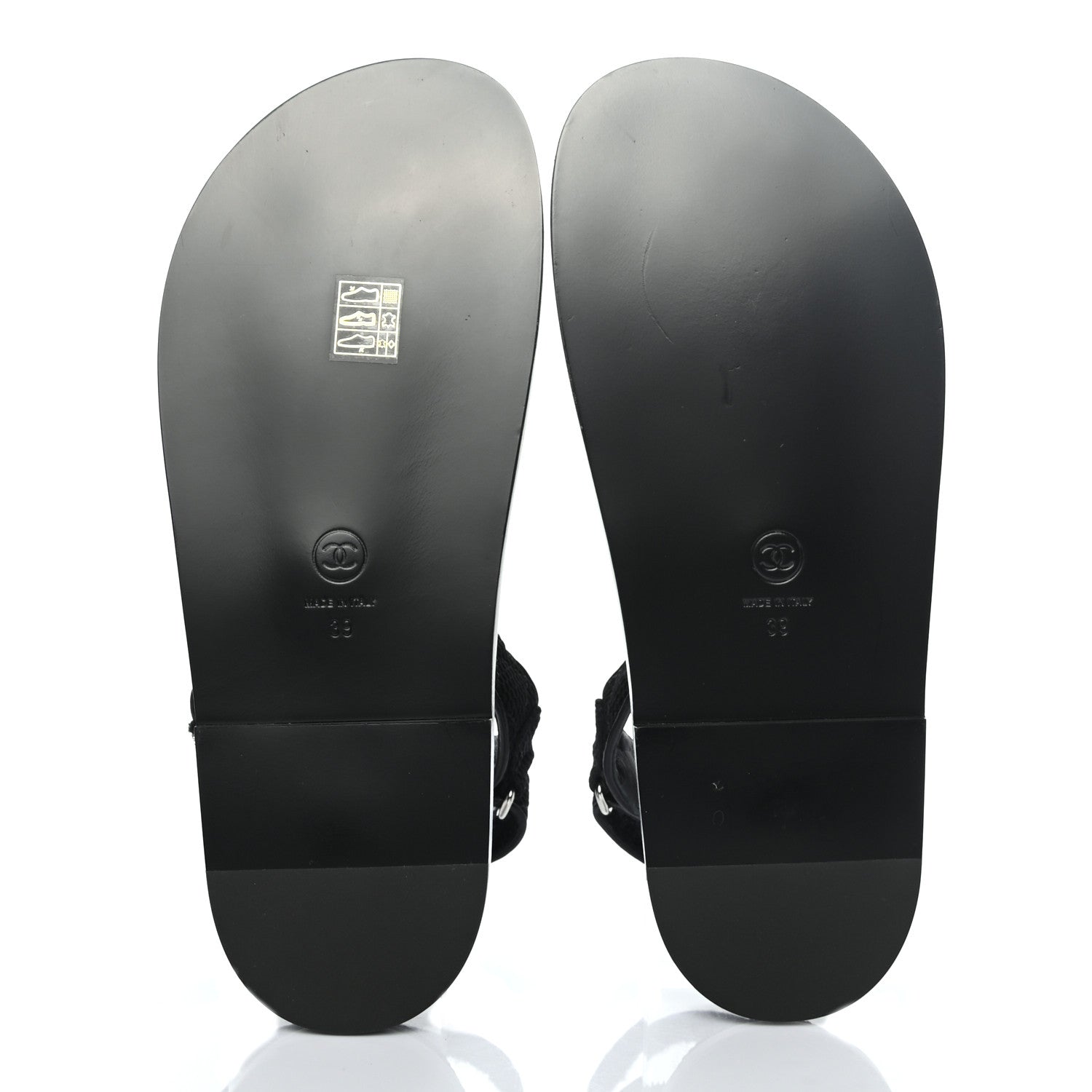 Chanel Fabric Velcro Dad Sandals 39 Black 5 of 8