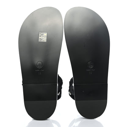 Chanel Fabric Velcro Dad Sandals 39 Black 5 of 8