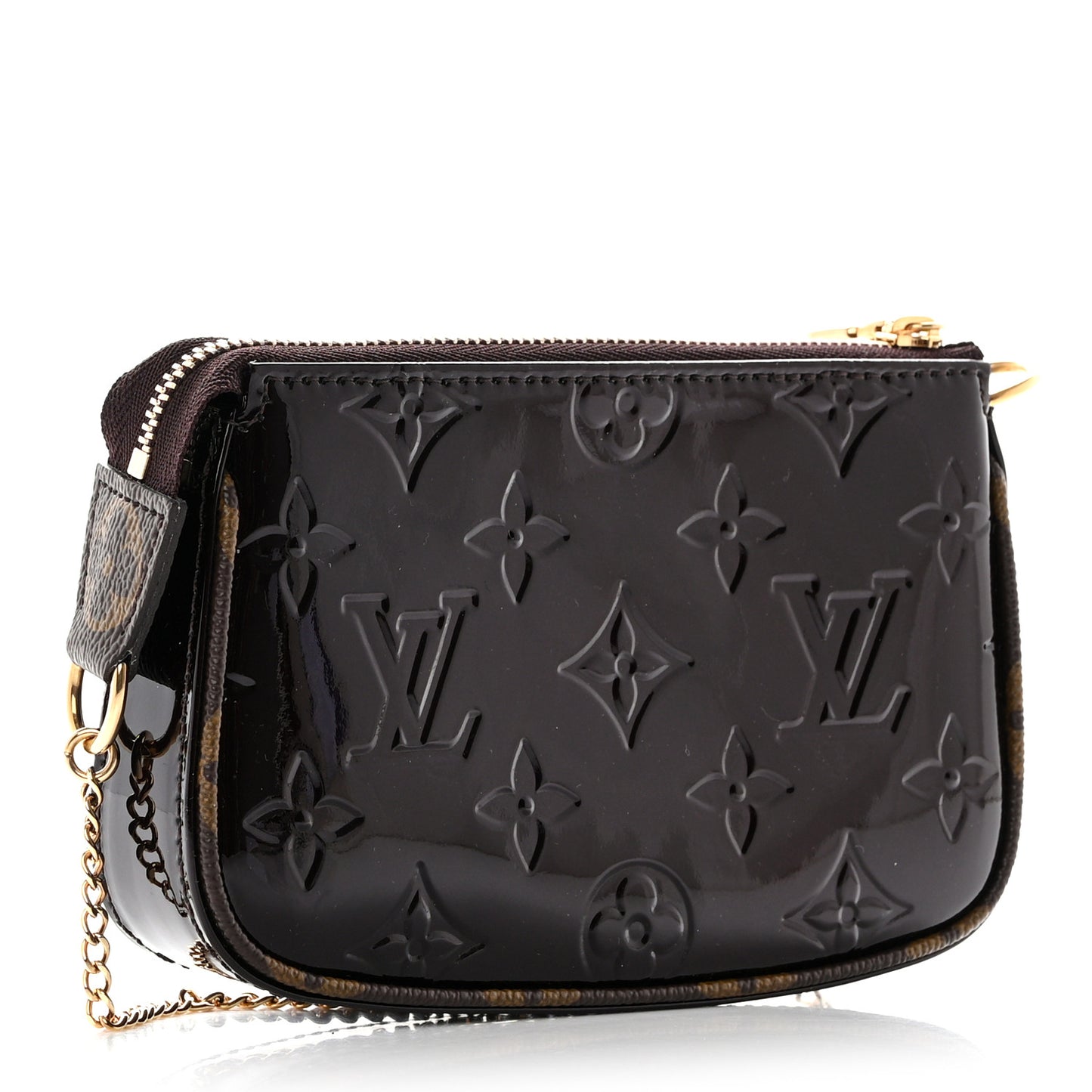 Vernis Monogram Mini Pochette Accessories Amarante