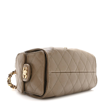 Chanel Goatskin Quilted Mini Chanel 25 Handbag Dark Khaki 4 of 10
