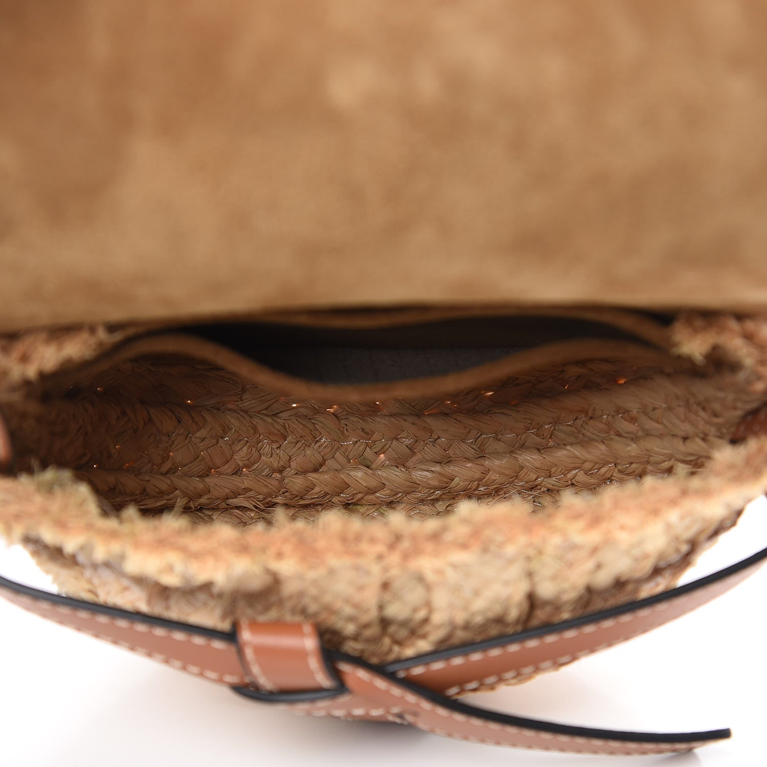 Loewe Calfskin Raffia Mini Gate Crossbody Bag Natural Tan 5 of 7