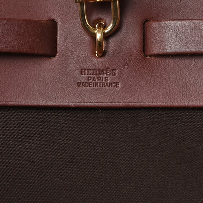 Hermes Toile Vache Calfskin Herbag 39 GM Havane 7 of 9