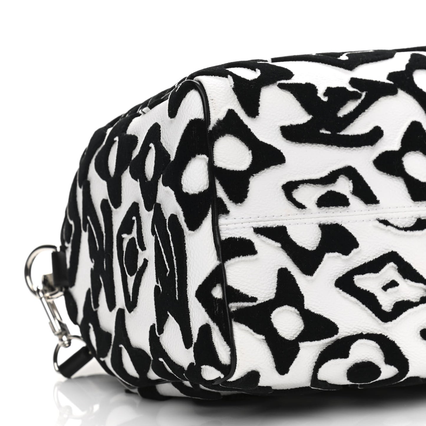 X UF Tufted Monogram Speedy Bandouliere 25 White Black