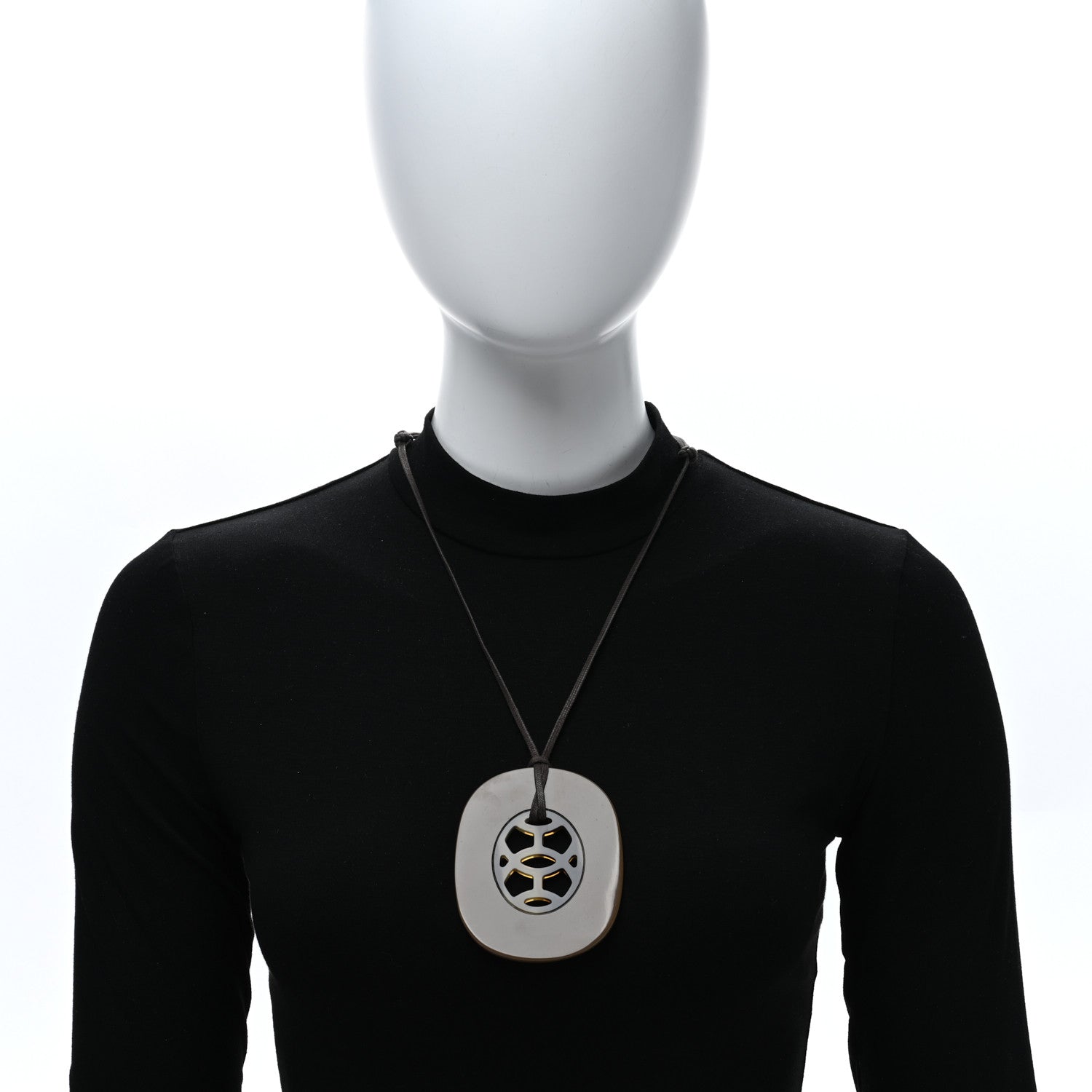 Hermes Lacquered Buffalo Horn Lift Necklace GM 3 of 4