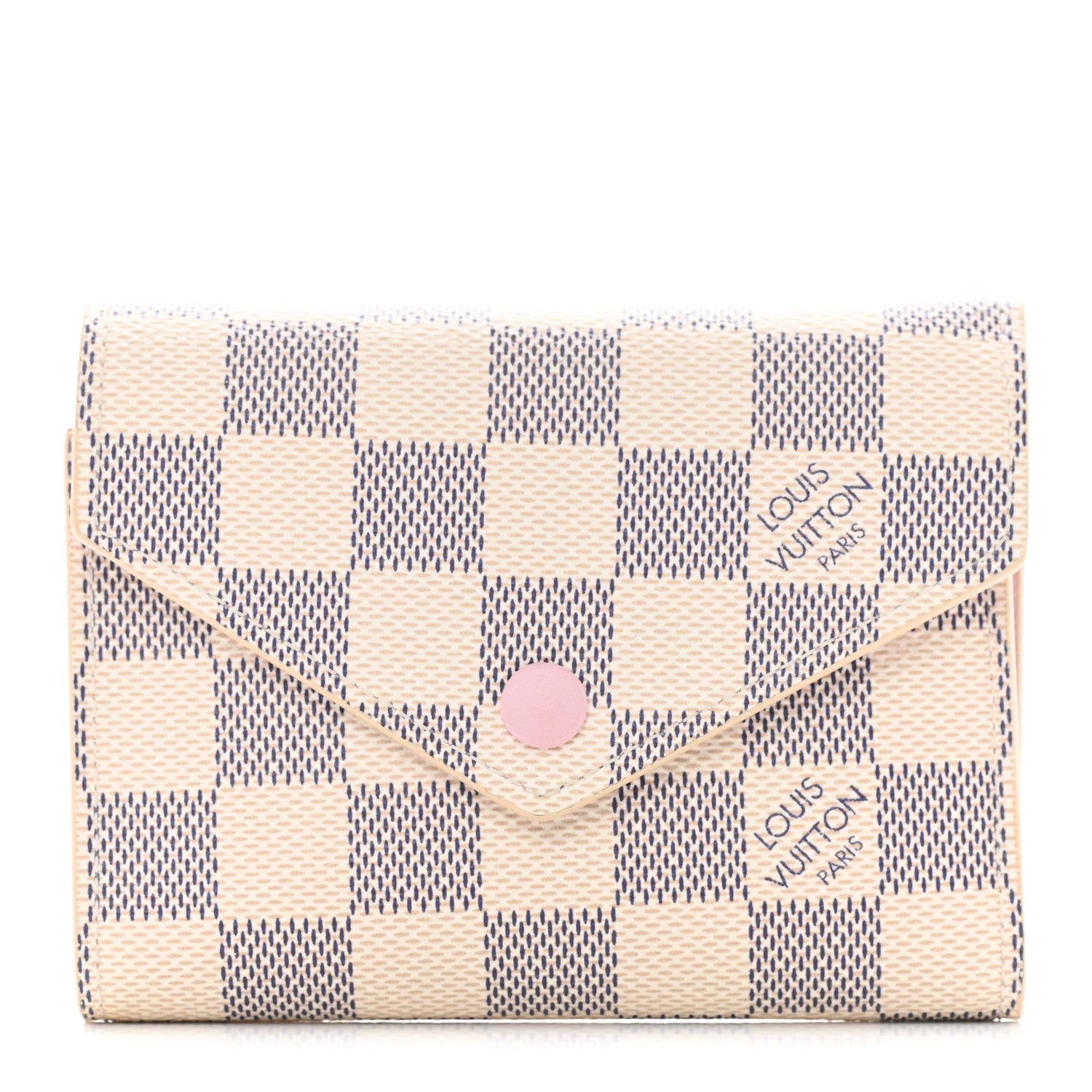 Louis Vuitton Damier Azur Victorine Wallet Rose Ballerine 1 of 6