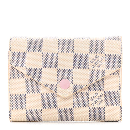 Louis Vuitton Damier Azur Victorine Wallet Rose Ballerine 1 of 6