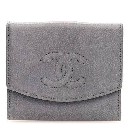 Chanel Caviar Timeless CC Compact French Wallet Grey 1 of 7