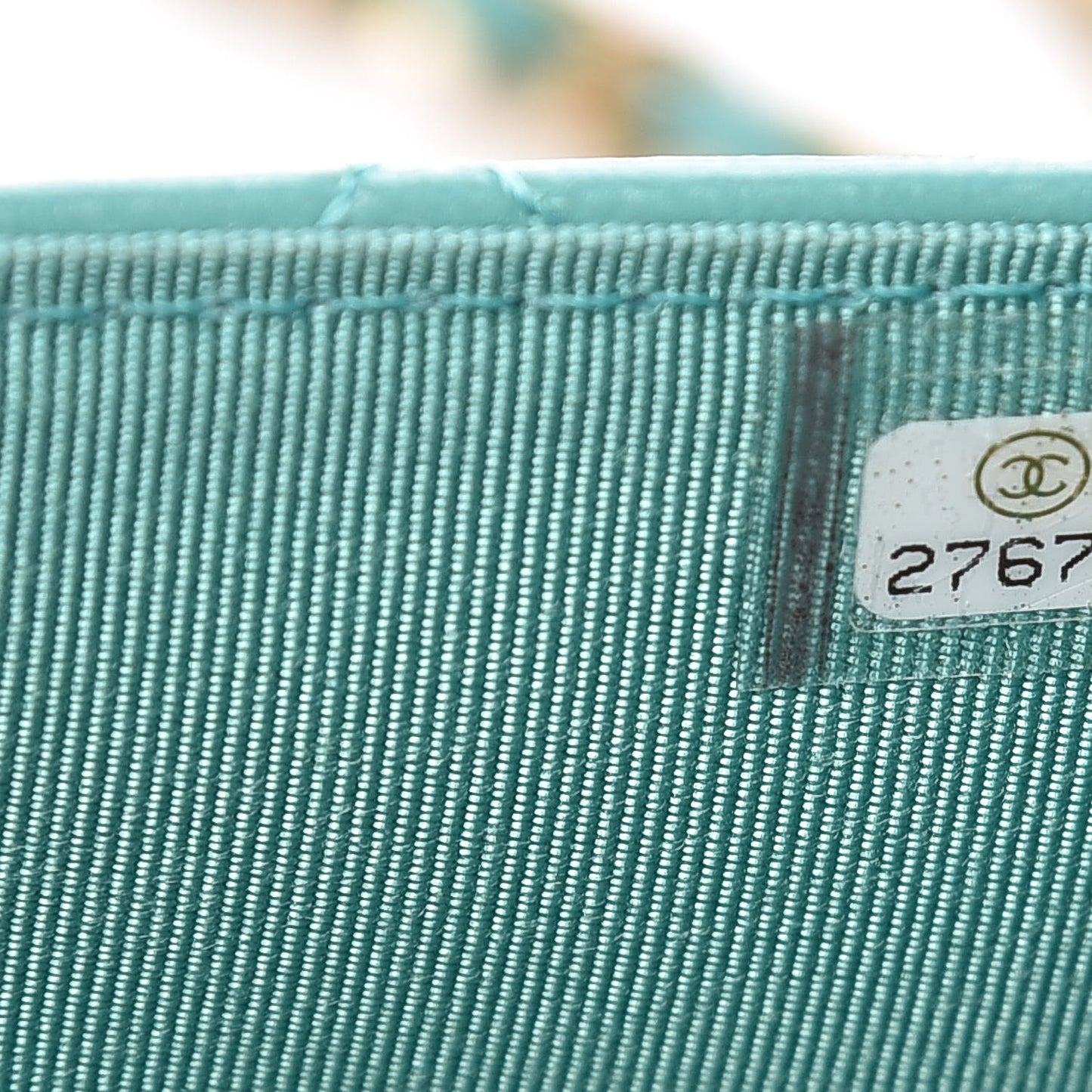 Calfskin Quilted Wallet On Chain WOC Green