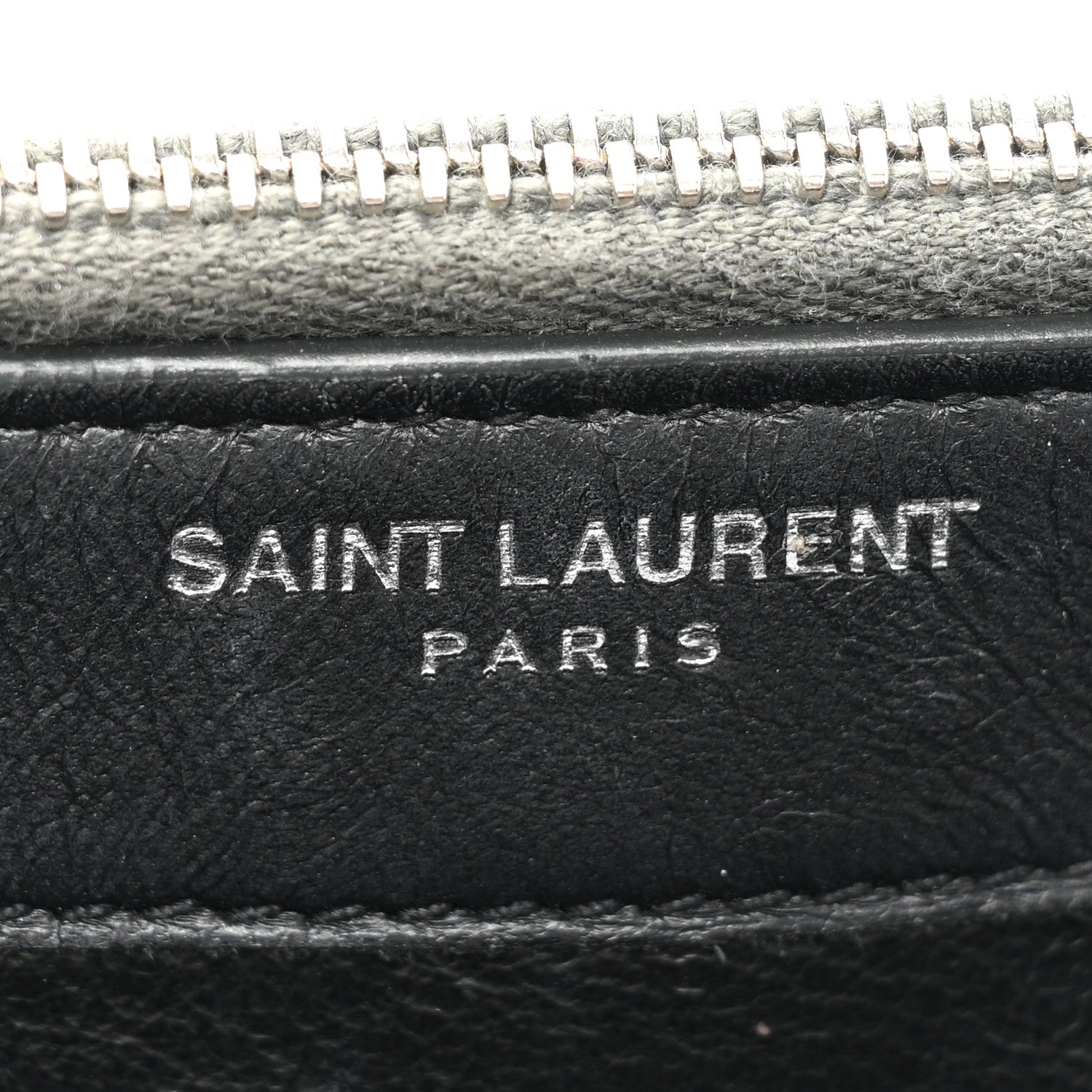 Saint Laurent Metallic Crackled Calfskin Kate Monogram Tassel Chain Wallet Antracite Black 7 of 20