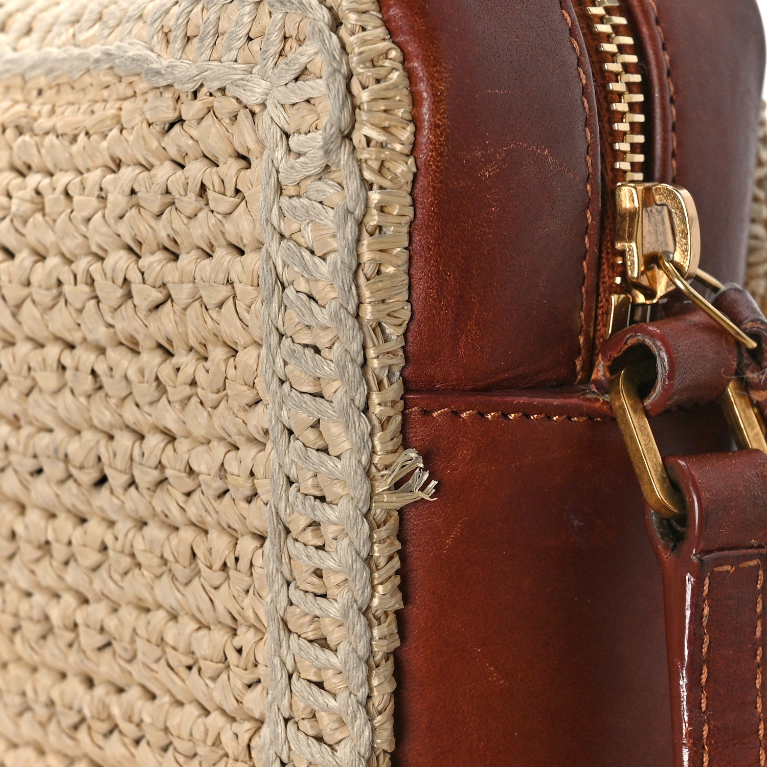 Saint Laurent Raffia Canvas Monogram Lou Camera Bag Beige Brown 15 of 17