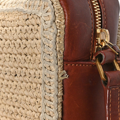 Saint Laurent Raffia Canvas Monogram Lou Camera Bag Beige Brown 15 of 17